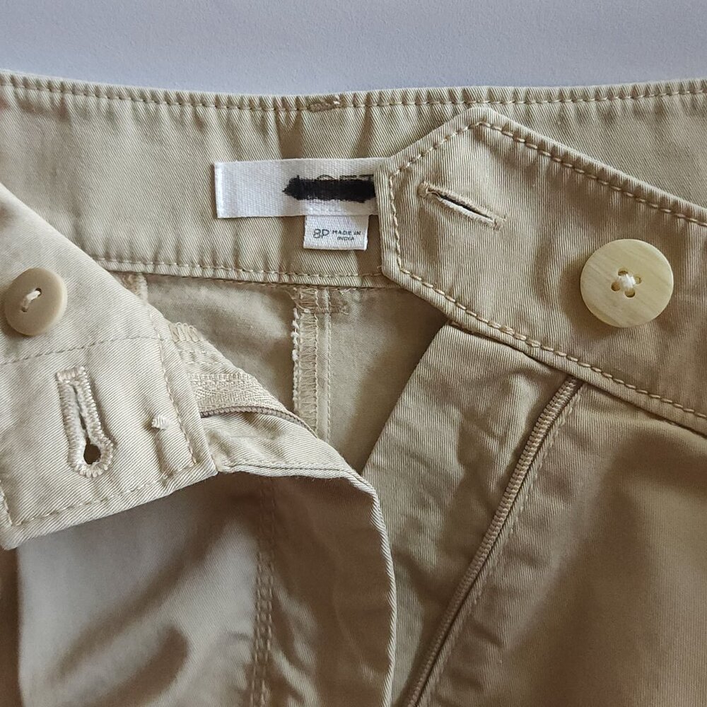 LOFT Petite Poplin Pleated Wide Leg Relaxed Khaki Pants NWOT - Picture 6 of 8